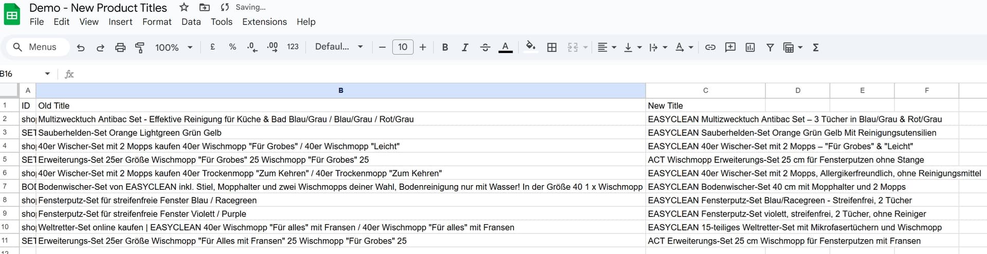 Optimizing product titles