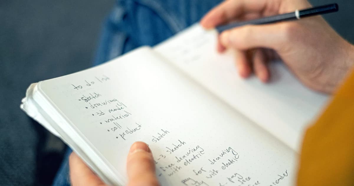 A person with a notepad for a checklist