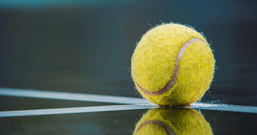 Tennis ball on a court