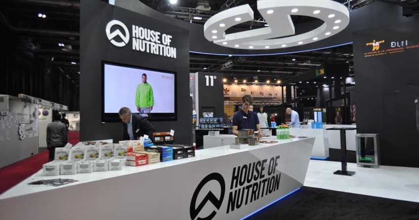 A big booth of House of Nutrition at an event