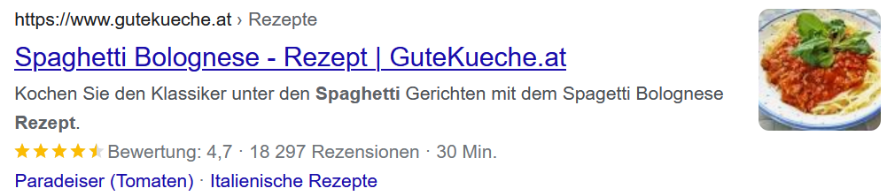 Rich Snippet Beispiel Rezept