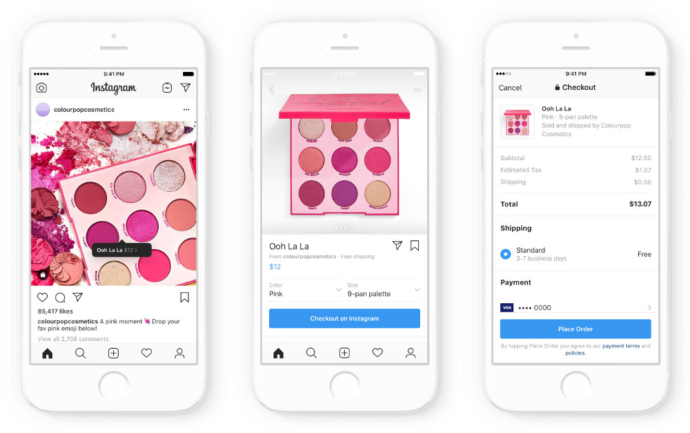Beispiel In-App Check-Out Instagram