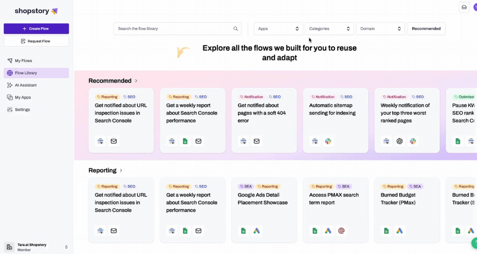 Flow Library: Request a new flow